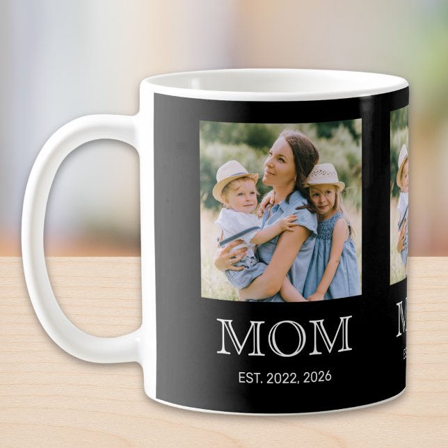 Caneca de Café Preta com 3 Fotos - Mamãe Fundou (Criador carregado)