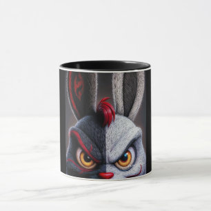 Caneca de Café Preta com Rosto de Monstro Assustad
