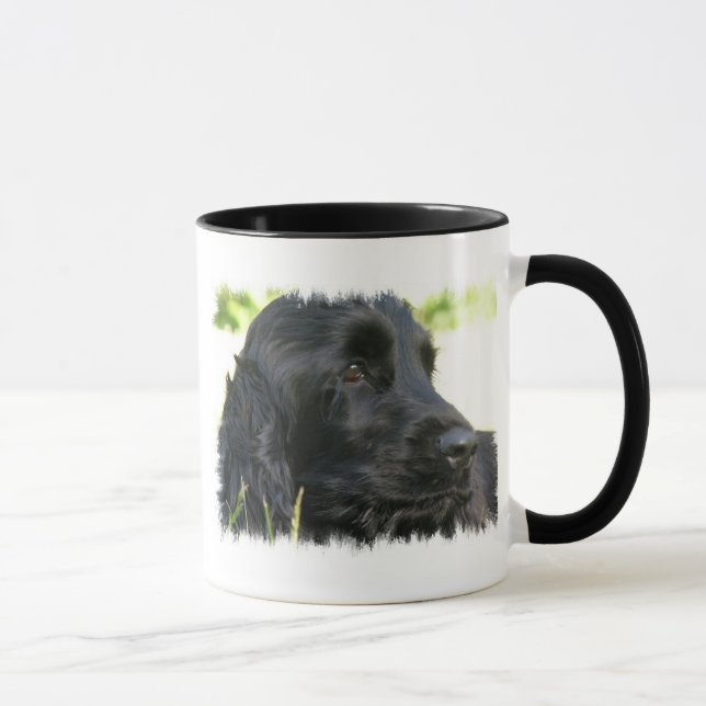 Caneca de café preta do cão de cocker spaniel (Direita)