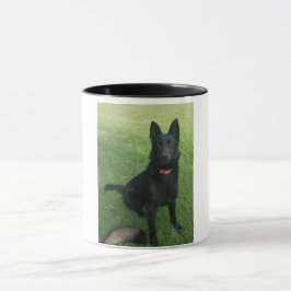 Caneca de café preta do german shepherd