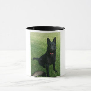 Caneca de café preta do german shepherd