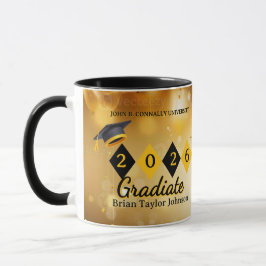 Caneca de Café Preta e Dourada de Formatura Person