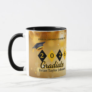 Caneca de Café Preta e Dourada de Formatura Person