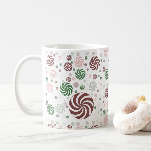 Caneca De Café Pretel natalino de padrão (Com Donut)