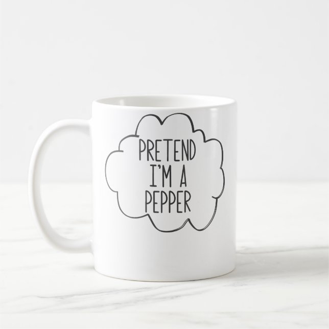 Caneca De Café Pretend I'M A Hot Pepper Halloween Pretend Pepper (Esquerda)