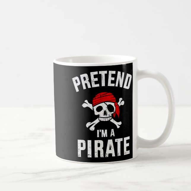 Caneca De Café Pretend I'm A Rate Funny Lazy Easy Diy Halloween C (Direita)