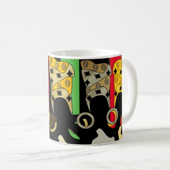 Caneca De Café Preto Africano Quebra Cores Nacionais (Frente Esquerda)