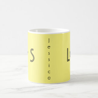 Caneca De Café Preto amarelo minimalista de "FFS" do costume