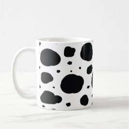 Caneca De Café preto branco moderno manchas dálmata padrão animal