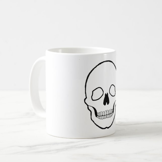 Caneca De Café Preto crânio (Frente Esquerda)