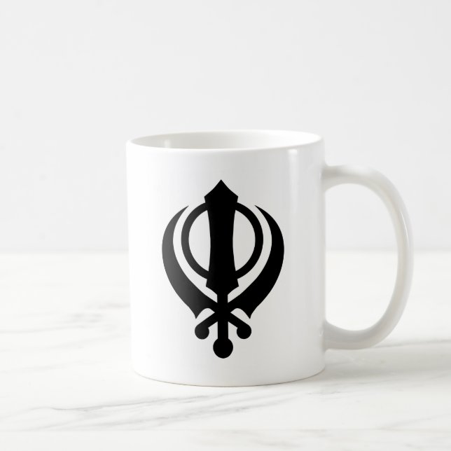 Caneca De Café Preto de Khanda do sikh (Direita)