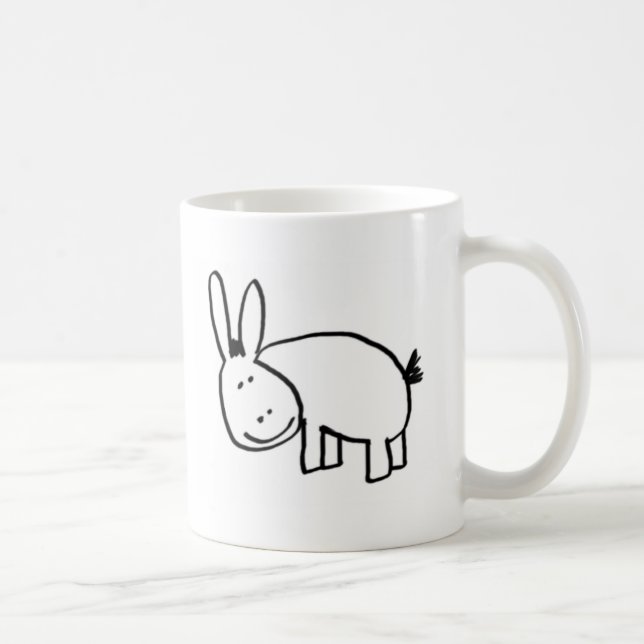 Caneca De Café preto de sorriso do asno (Direita)