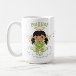 Caneca De Café Preto do anjo de agosto Birthstone
