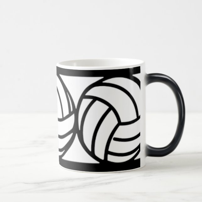 Caneca de café preto e branco do voleibol (Direita)