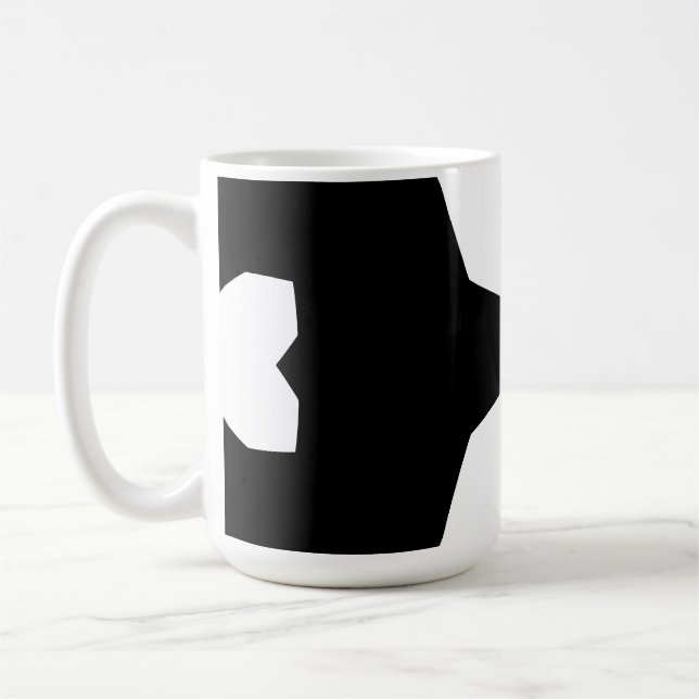 Caneca De Café Preto e branco Geométrico Ousado (Esquerda)
