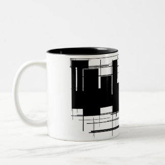 Caneca de café preto e branco legal do design/copo