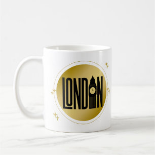 Caneca De Café Preto e Dourado Orgulho da Cidade Retroativa do Sk
