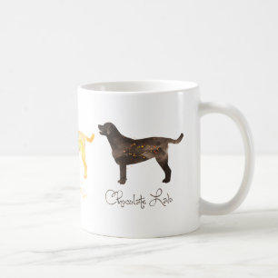 Caneca De Café Preto Lab Watercolor