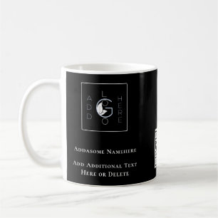 Caneca De Café Preto moderno adicione o seu Marketing comercial d