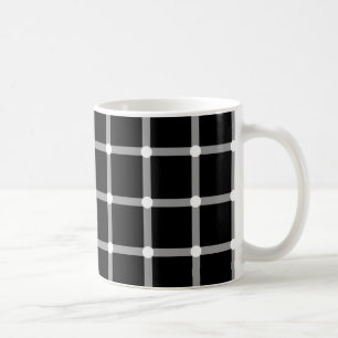 Caneca De Café Preto moderno do teste padrão + ilusão óptica d
