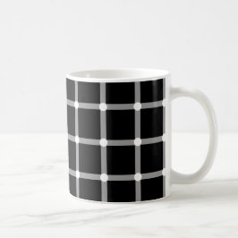 Caneca De Café Preto moderno do teste padrão + ilusão óptica do