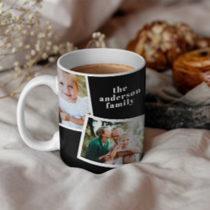 Caneca De Café Preto moderno elegante multifamília de fotos