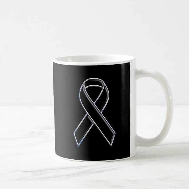 Caneca De Café Preto na Consciência da Fita do Estilo Preto (Direita)