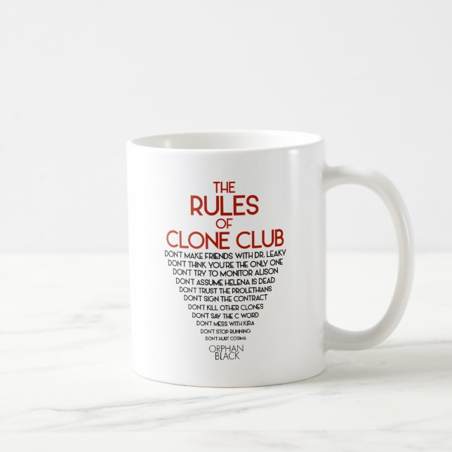 Caneca De Café Preto órfão | as regras de clube do clone (Direita)