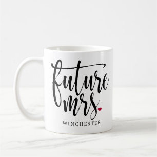 Caneca De Café Preto Roteiro da Sra. Moderno Escovadela futura
