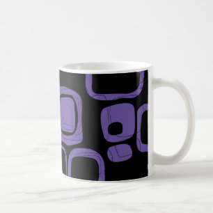 Caneca De Café Preto, Roxo, Abstrato Violeta Art 2