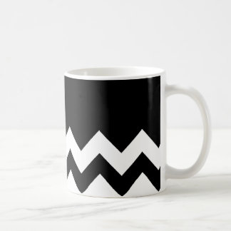 Caneca De Café Preto-Teste-Em-Preto-&-Branco-Ziguezague