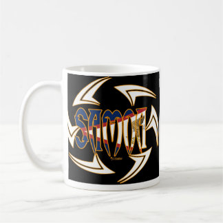 Caneca De Café Preto tribal de Samoa Americanas