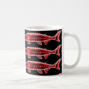 Caneca De Café preto vermelho do esturjão