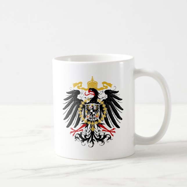Caneca De Café Preto vermelho prussiano e ouro de Eagle (Direita)