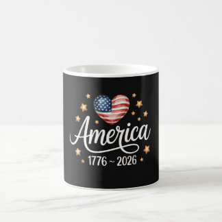 Caneca De Café Pretty Flag Heart 1776-2026 July 4th 250th