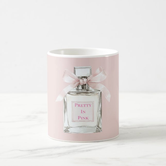 Caneca De Café Pretty in Pink Blush Bow Perfume Bottle (Centro)