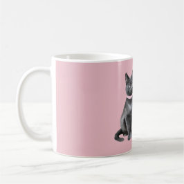 Caneca De Café Pretty in Pink Grey Cat