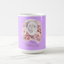 Caneca De Café Pretty Mauve Moon Floral Mug 15oz – Gift for Mom