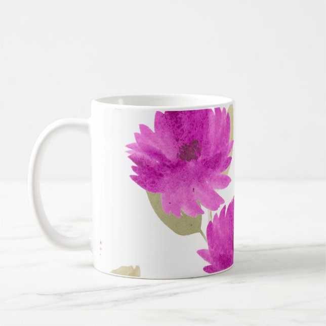 Caneca De Café Pretty pink Flowers Mug (Esquerda)