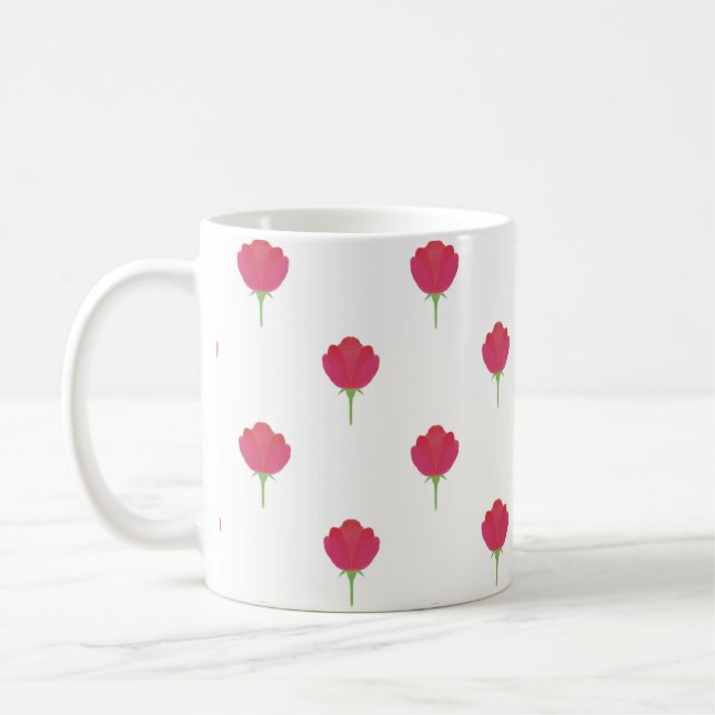 Caneca De Café Pretty Pink tulip pattern (Esquerda)