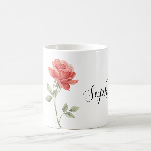 Caneca De Café Pretty Red Rose Flower (Centro)