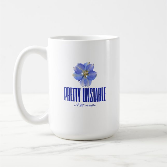 Caneca De Café Pretty Unstable: Blue Floral Statement Tee (Esquerda)