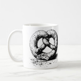 Caneca De Café Pretzel com crosta Impressão preto