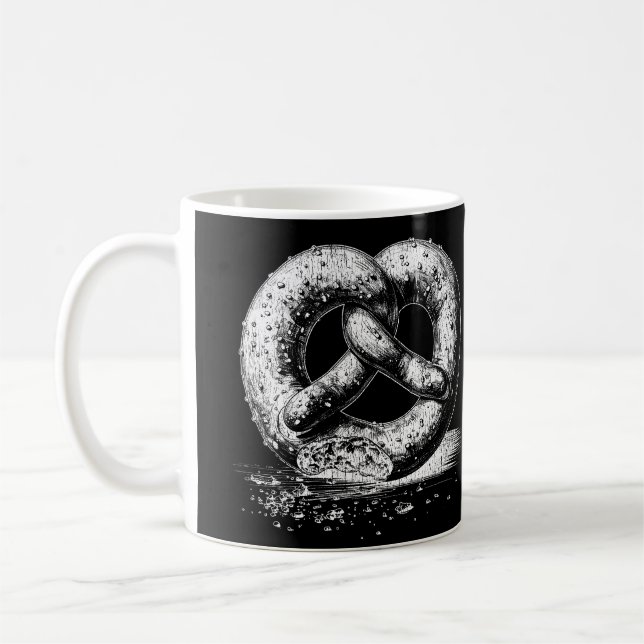 Caneca De Café Pretzel de cor branca Impressão (Esquerda)