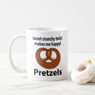 Caneca De Café Pretzel Doce Torção Crocante Me Faz Feliz Pretzel