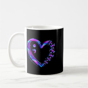 Caneca De Café Prevenção Conscientização Verde-Roxo Coração Drago