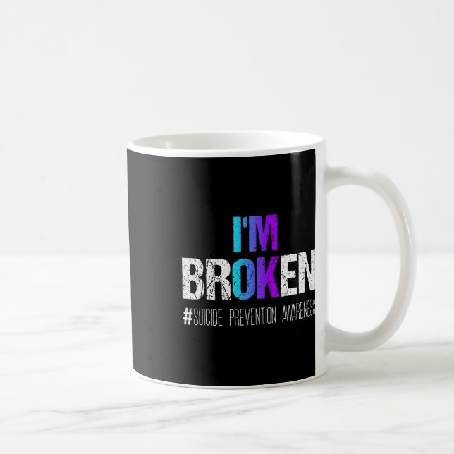 Caneca De Café Prevenção Do Suicídio Do Teal E Da Fita Roxa A (Direita)