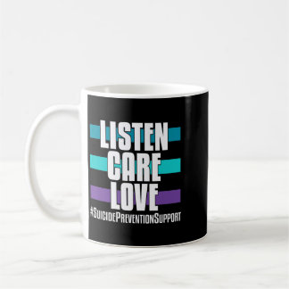 Caneca De Café Prevenção Ouça Cuidado Amor _ Para Apoiantes