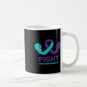 Caneca De Café Prevenção Suicida Sensibilização Roxo E Teal Ribbo