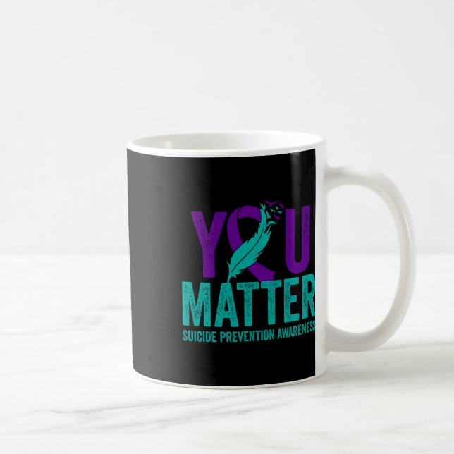 Caneca De Café Prevenção Suicida Sensibilização Teal E Roxo (Direita)